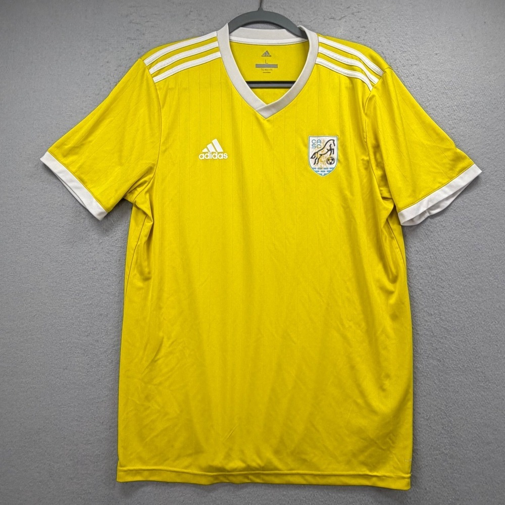 Adidas Soccer Jersey Mens‎ Small* Yellow Climalite CASC #9 Short Sleeve Shirt